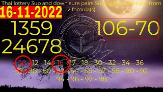 Thai lottery 3up and down sure pairs Summary of Analysis from 2 fomula(s) 16-11-2022