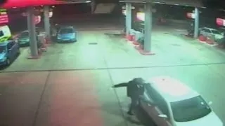 SHOCKING CCTV: Man wields large knife at petrol station