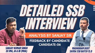 Mock I/O for SSB by Sanjay Sir, Candidate 6 I #ssb #savda #ssbinterview #ssbinterviewpreparation