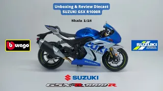 Unboxing & Review Diecast Suzuki GSX R1000R Skala 1:18 Bburago