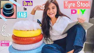 Brilliant idea of making STOOL from old tyre | DIY ROOM DECOR | EASY DIY at home | #vlog |