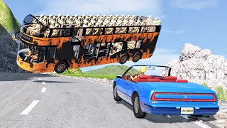 Realistic Car Cliff Drops #38 - BeamNG Drive Crashes | CrashBoomPunk