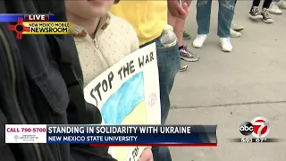 New Mexico State University faculty and students protest Russian invasion of Ukraine