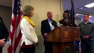 Governor speaks at Central Michigan University shooting press conference