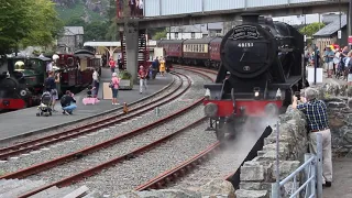 Steam special arrives in Blaenau Ffestiniog to mark the re-opening of the Conwy Valley line