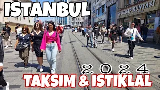 ISTANBUL WALKING TOUR AROUND TAKSIM SQUARE & ISTIKLAL STREET | 22 MAY 2024 |4K UHD 60FPS