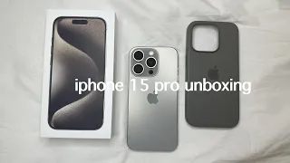 ୨﹕ iphone 15 pro (natural) 256GB unboxing + accessories ✿