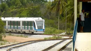 VLT 01 da CBTU Natal chegando e partindo da Estação Bonfim