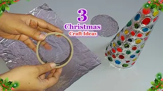 3 Economical Christmas Decoration with Aluminium Foil | DIY Christmas craft idea🎄156