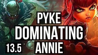 PYKE & Xayah vs ANNIE & Ashe (SUP) | 6/1/7, 300+ games, Rank 10 Pyke | KR Challenger | 13.5