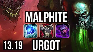 MALPHITE vs URGOT (TOP) | 300+ games, 7/5/18 | NA Master | 13.19