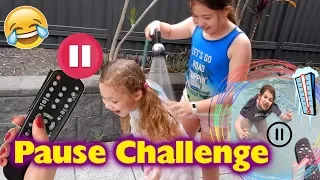 Pause Challenge for 24 hours! Which Sister gets the Best Revenge! Fun Games