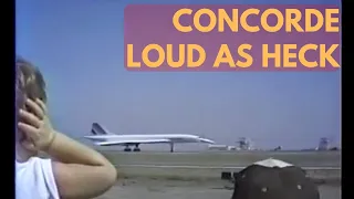 Concorde Supersonic Jet Airplane Take Off - Loud as Heck - Stock Footage