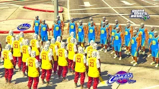 GTA 5 ONLINE - CAVS FANS VS WARRIORS FANS (GTA 5 SKIT) WHO WILL WIN?