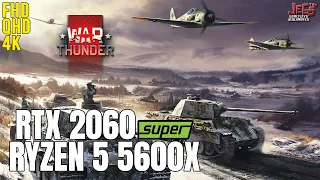 War Thunder on Ryzen 5 5600x + RTX 2060 Super 1080p, 1440p, 2160p benchmarks!