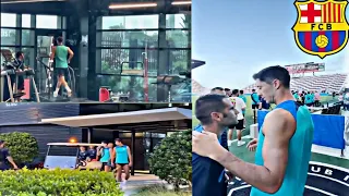 Robert lewandowski first training session with Barcelona in usa . 🔴🔵