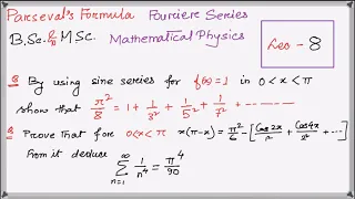 Solved problems using Parseval’s Formula (Fourier Series)