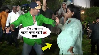 Salman Khan Funny Dance With His Pregnant Sister Arpita Khan at Galaxy Apartment | Siblings love