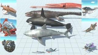 Ocean Creatures vs Aquatics Units Animal Revolt Battle Simulator