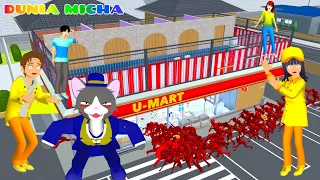 Yuta Cari Mio Bangun Markas Di U Mart 🧟‍♂️ Zombie Lava Gigit Cat Butler | Sakura School Simulator