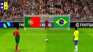 Ronaldo Vs Neymar Jr | Portugal Vs Brazil Match.Penalty Shootout Match 165| Efootball gameplay 2024.