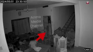 In the middle of the night, a real ghost comes and attacks cctv camera recorder #viral #trending