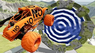 Monster Trucks Jumping Through Giant Portal #2 - BeamNG Drive | Griff's Garage