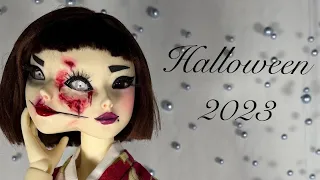 Doll Repaint: Spoopy Halloween Collab ‘23 | Split face doll