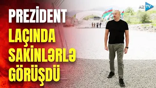 Prezident İlham Əliyev Laçında: sakinlərə evlərinin açarları təqdim edildi - CANLI