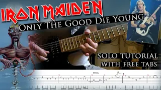 How to play Adrian Smith's solos #53 Only The Good Die Young (with tablatures and backing tracks)