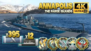 Cruiser Annapolis with huge 344k on map "Faroe Islands" - World of Warships