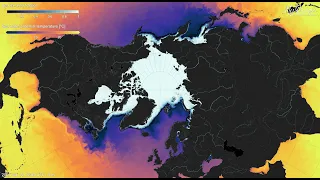 Arctic sea ice extent and sea water surface potential temperature from September 2022 to March 2023