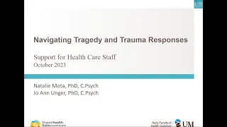 Coping with Trauma and Tragic Events - Strategies and tips for staff