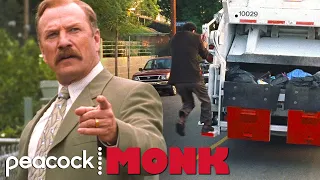 Did Adrian Monk Just Jump Into a Garbage Truck? | Monk