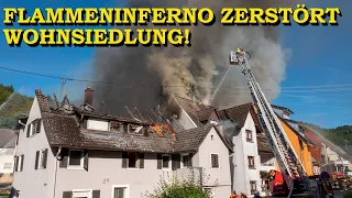 [ERSTVIDEO] - GANZE WOHNSIEDLUNG WIRD EIN RAUB DER FLAMMEN - | 6 HÄUSER IN VOLLBRAND | FEUERWEHR