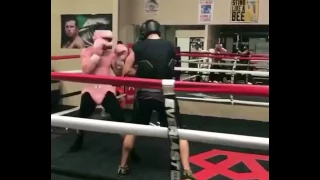 Canelo Alvarez sparring in training camp for Gennady Golovkin