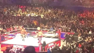 Brock Lesnar enters the Royal Rumble and just starts kicking ass and eliminating wrestlers.