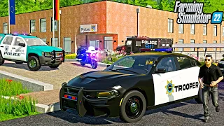 NEW POLICE STATION $4,500,000 (POLICE CHASE) | Farming Simulator 22