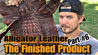 How to make Alligator Hide into Leather Part #6 (drying breaking & oiling) finished bark tanning