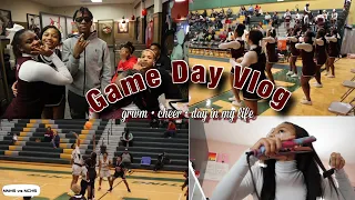 GRWM + Game Day vlog || cheer , day in my life , school, basketball edition , etc.