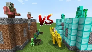 WHO HAS THE MOST STRONG CASTLE MINECRAFT? MONSTERS VS GOLEM