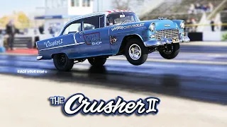 THE CRUSHER II ! TRUE SURVIVOR! ORIGINAL CALIFORNIA '55 CHEVY! RETRO THEMED DRAG CAR! BYRON!