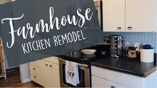 KITCHEN MAKEOVER | MODERN FARMHOUSE STYLE | Paint Kitchen Cabinets DIY