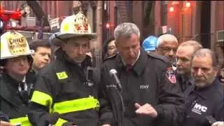 Mayor de Blasio Delivers Update on East Village Building Collapse