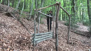 Wood Sshelter building deep in the forest at 1200 meters height part #1