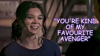 Kate Bishop fangirling over Hawkeye (and avengers) for over 2 minutes.