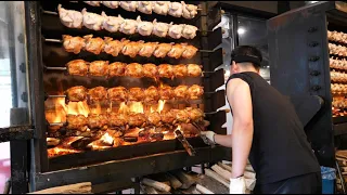 초대형 화덕에 100마리씩, 하루 1000마리 구워파는 참나무 장작 통닭, 신호등 장작구이/ Grilled oak firewood chicken-Korean street food