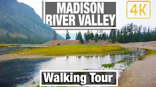 Yellowstone Walks  - Madison Junction - Walking Along Madison River - 4k Calming Treadmill Workout