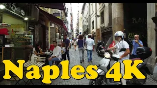 Walk around Naples Italy. [4K] Piazza Garibaldi - Cattedrale di San Gennaro - Piazza Dante.