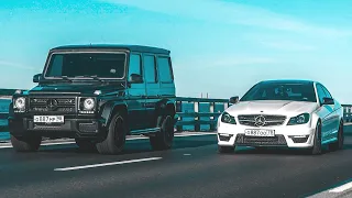 Какая МАКСИМАЛКА у ГЕЛИКА?! - Mercdes-Benz G55 vs Mercedes-Benz C63 - Два брутальных AMG!